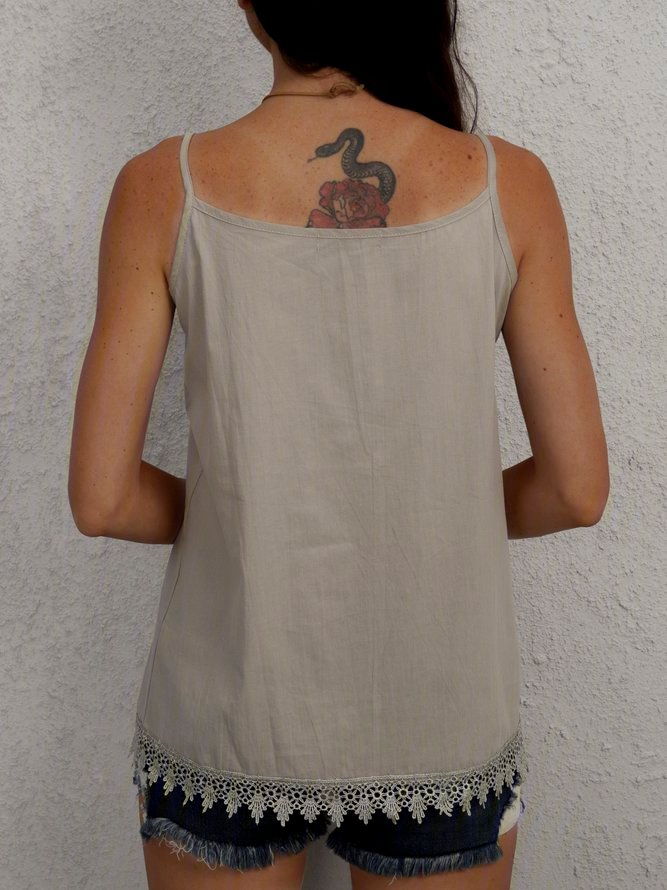 White Cotton Sexy Tank Tops Camis