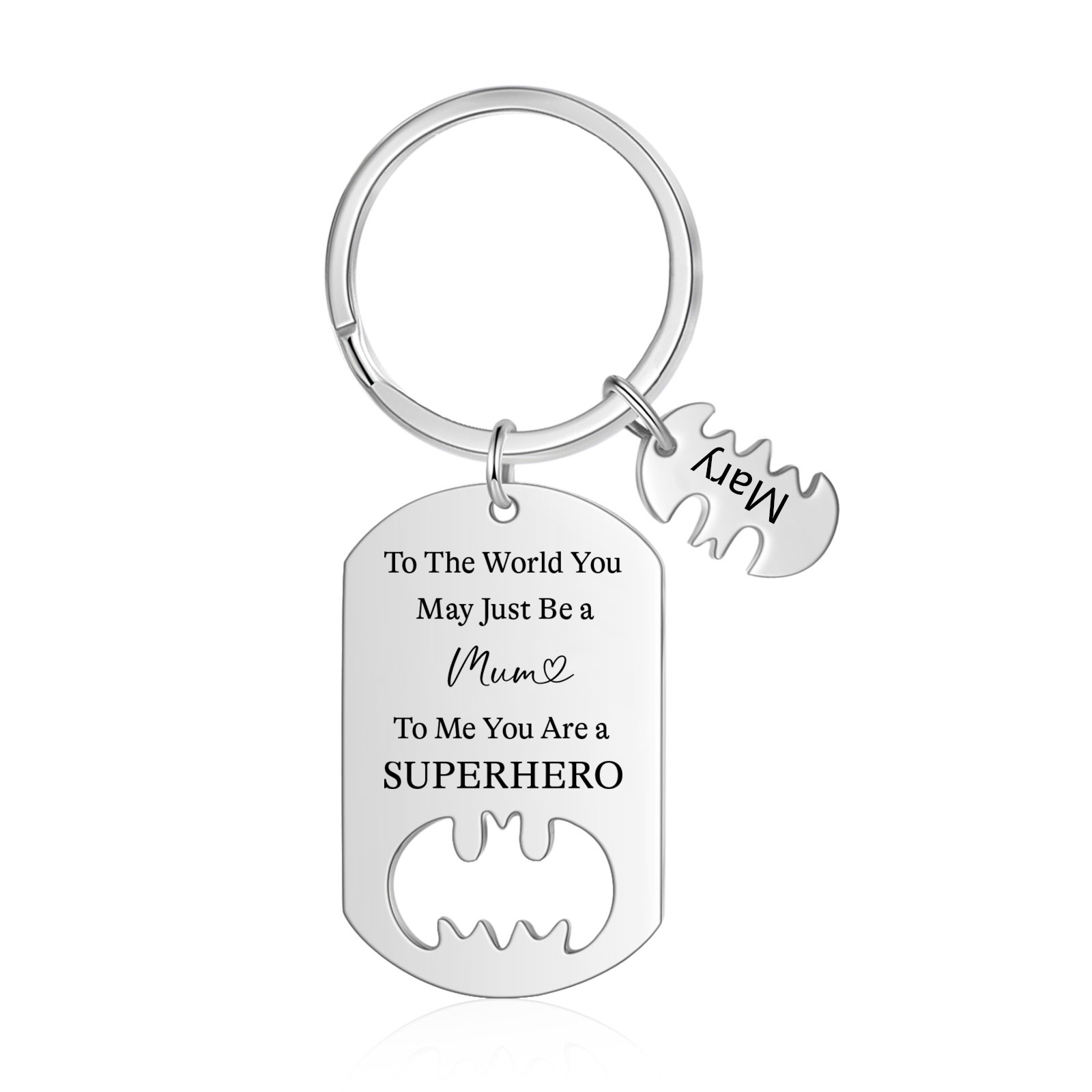 You Are A Superhero Keychain Personalised 1 Name Bat Keychain Engraved Gift for Dad/Grandpa/Grandad/Mom/Mum-Jessemade AU