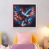 Independence Day USA Bald Eagle Full 11CT 3 Strands DIY Stamped Cross Stitch Kit for Beginners Adults Home Wall Decor Cross Stitch Art and Crafts Kits 40x40cm