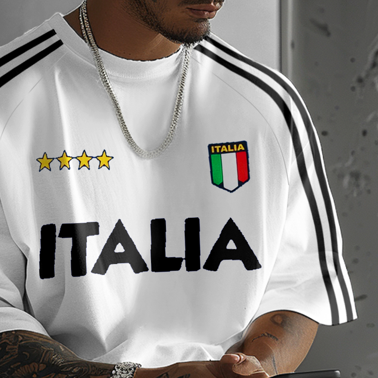 Unisex Italian Football Y2K Oversized Retro T-shirt