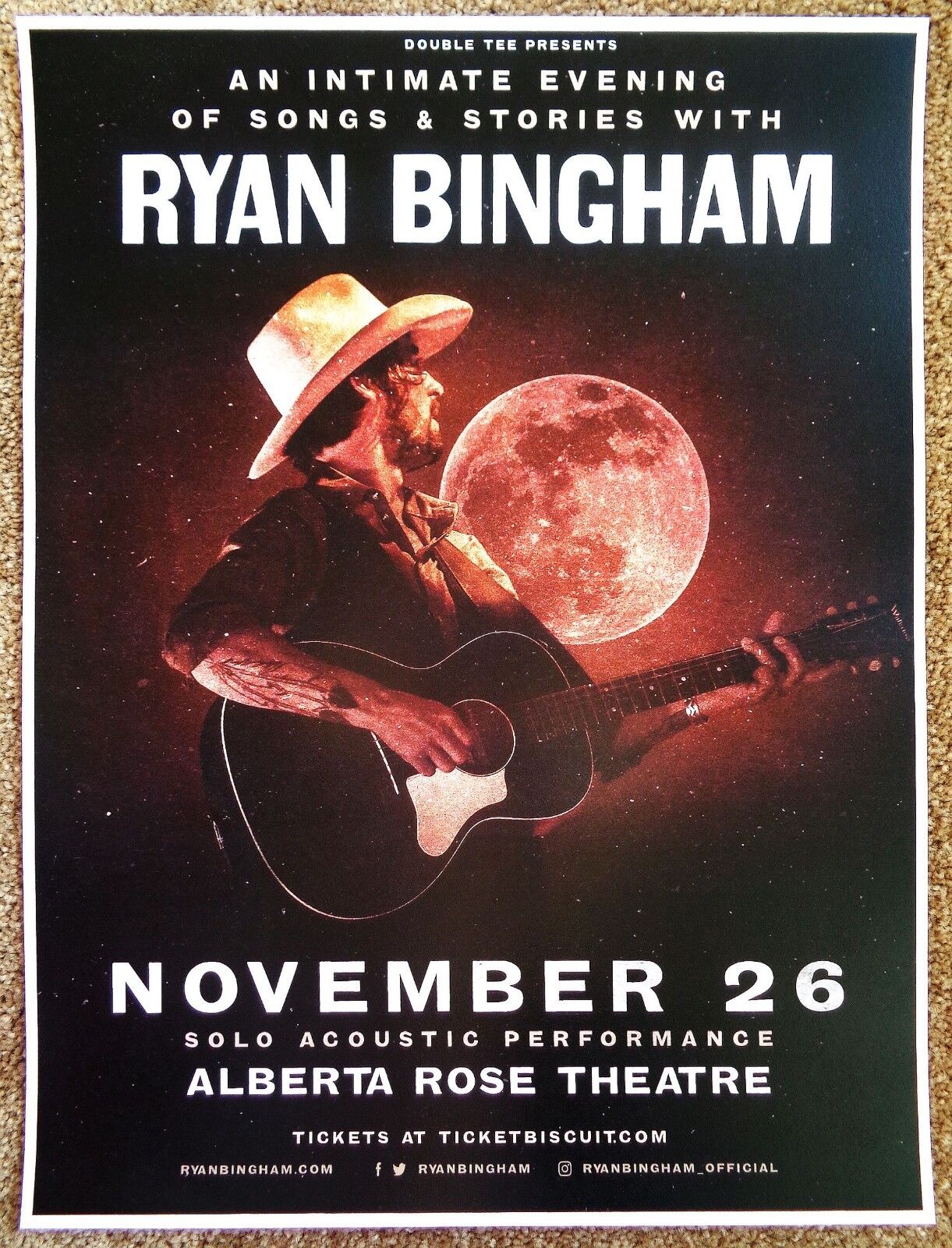 RYAN BINGHAM 2018 Gig POSTER Portland Oregon Concert