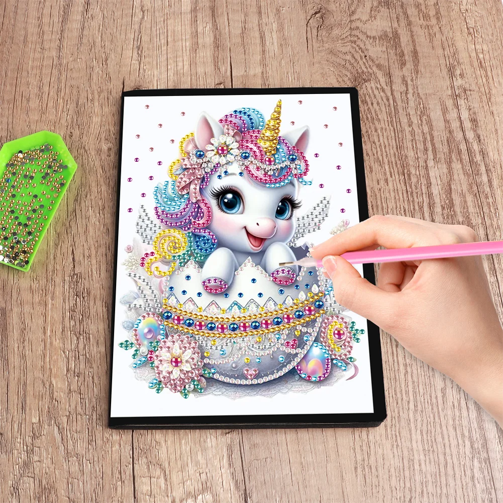 DIY Unicorn Special Shaped Diamond Painting Diary Book 50 Pages for Adults Kids