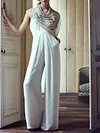 Halterneck Plunging Backless Wide Leg Jumpsuits