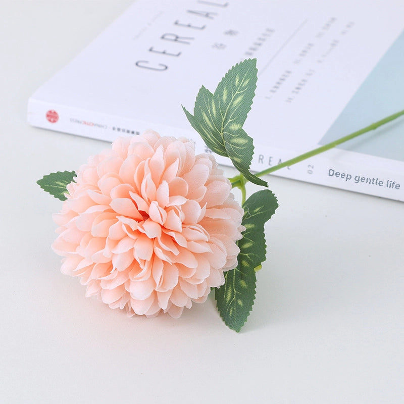Artificial Chrysanthemum Single Ping-pong Chrysanthemum Wedding Decoration Home Living Room Soft Decoration Silk Cloth Dandelion Fake Flower