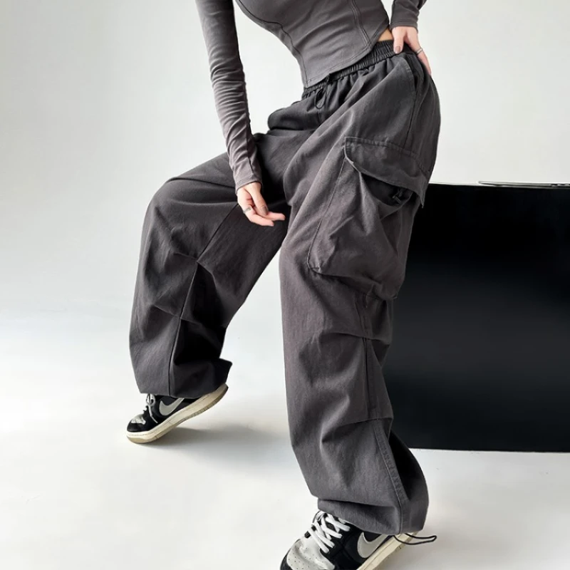 Gamezwind fall outfits two piece Autumn New American Cargo Pants for Women High Waisted Wide Leg Pants Casual and Loose Outwear Pants Woman