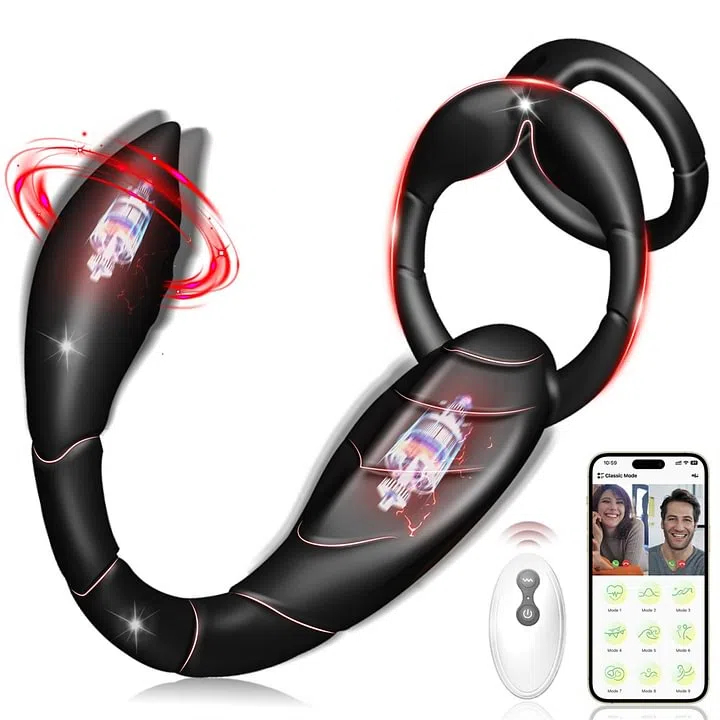 APP Remote Control 9 Frequency Vibrating Prostate Massager Cock Ring Toy