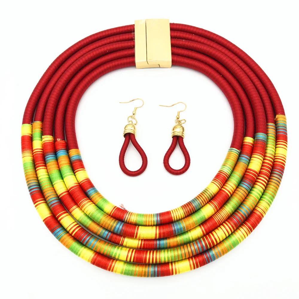 Multi-layered Necklace African Style Necklace Set