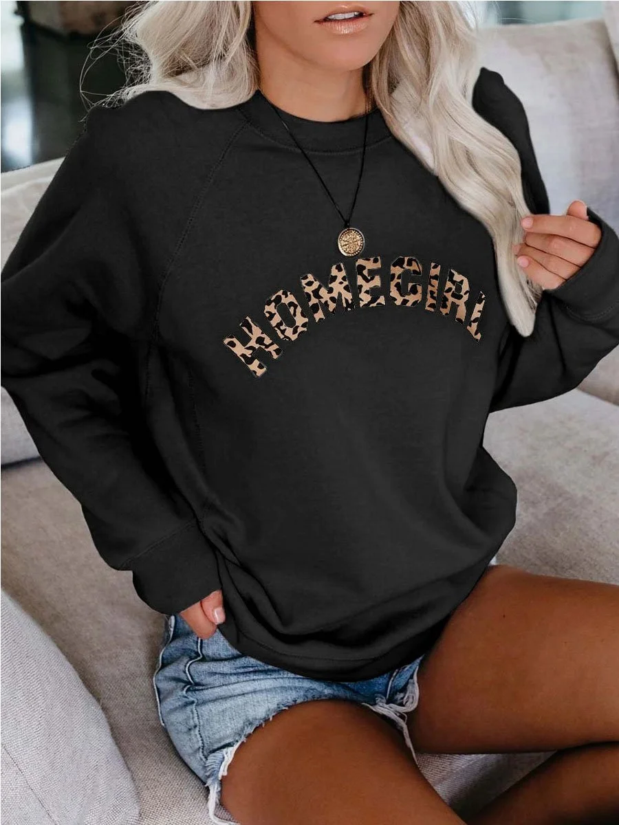 HOME GIRL Leopard Print Sweatshirt