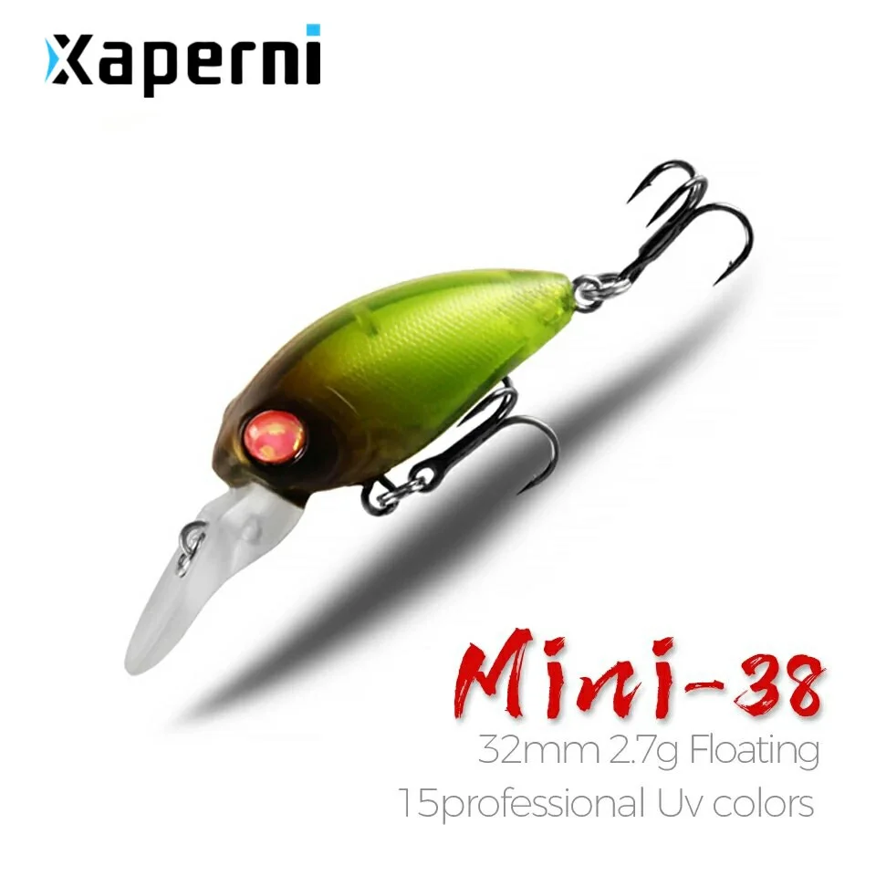 Xaperni professional hot model A+ fishing lures, 15 colors for choose, minnow crank  32mm 2.7g,  fishing tackle hard bait