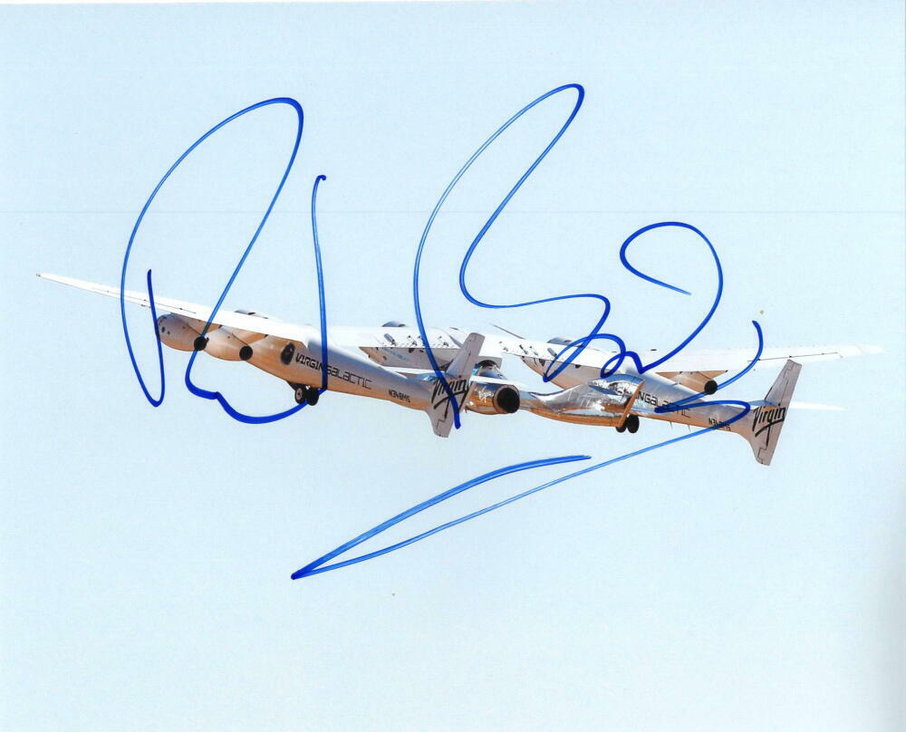 RICHARD BRANSON SIGNED AUTOGRAPH 8x10 Photo Poster painting - VIRGIN GALACTIC 'S VSS UNITY RARE!