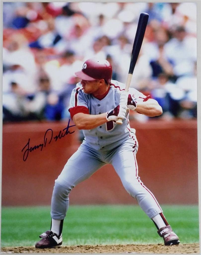 LENNY DYKSTRA SIGNED 11x14 Photo Poster painting Philadelphia Phillies (E)