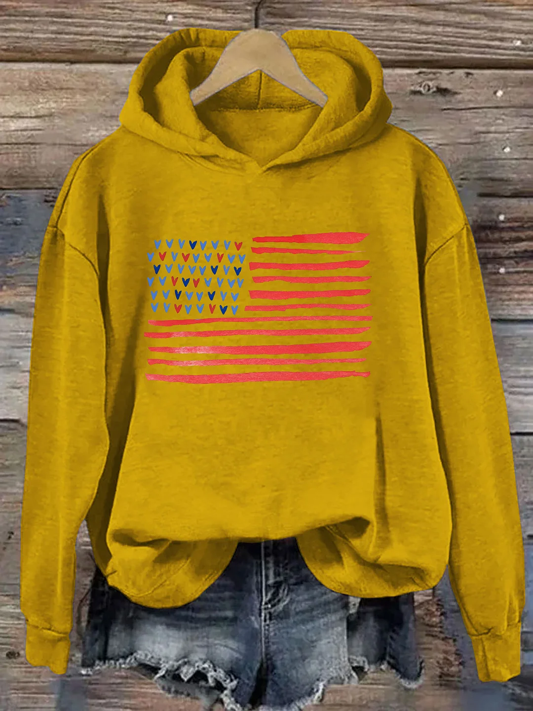 Love American Flag Hoodie