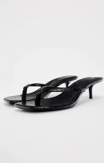 Breakj Breakj Spring New 2025 French Head High Heel Women's Shoes Black Characters Open After The Toe And Fashion Cool