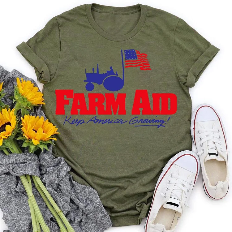 ANB - farm aid keep American growing village life Retro Tee -04877