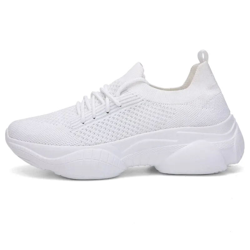Woman Running Shoes Increasing 3.5CM High Heel Outdoors Breathable Mesh Sneakers Women Height Platform Breathable Sports Girl