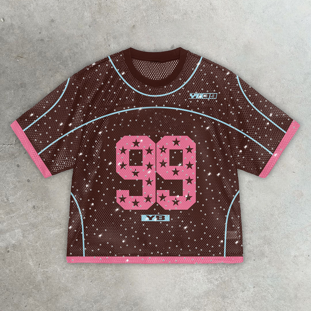 Brown Miracle Casual Street Retro Mesh Jersey
