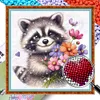 Raccoon-Partial 11CT Stamped Cross Stitch Bead Embroidery 36*36cm/14.17*14.17in tapestrymarket