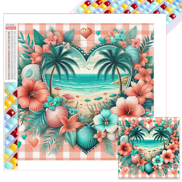 Summer Seaside 30*30CM (Canvas) Full Square Drill Diamond Painting gbfke