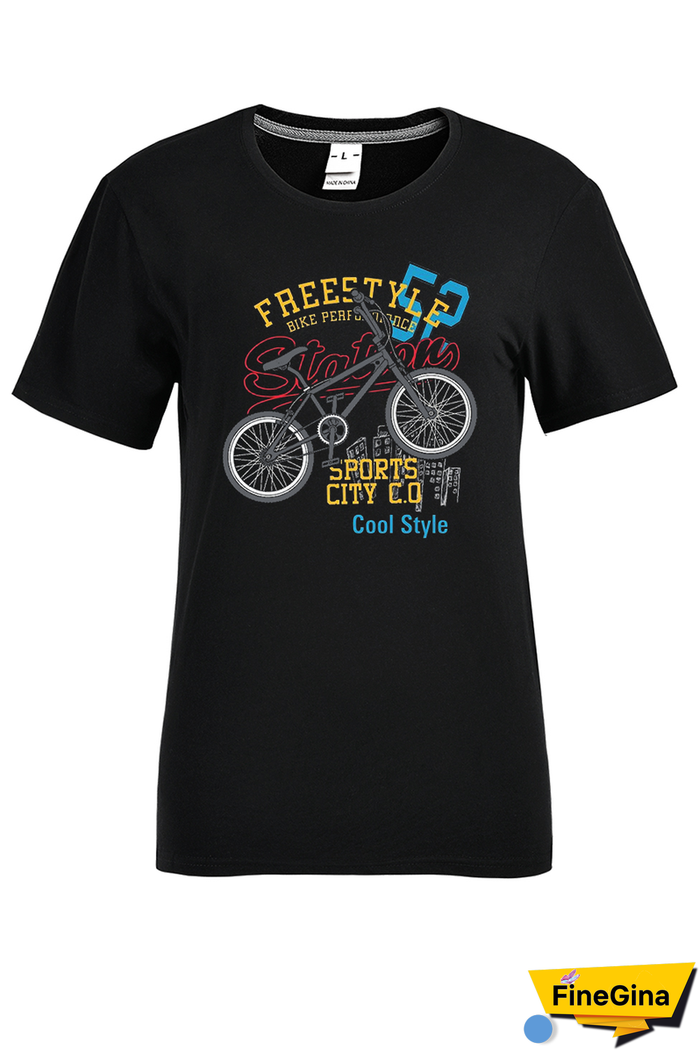 Black Casual Daily Print Patchwork O Neck T-Shirts