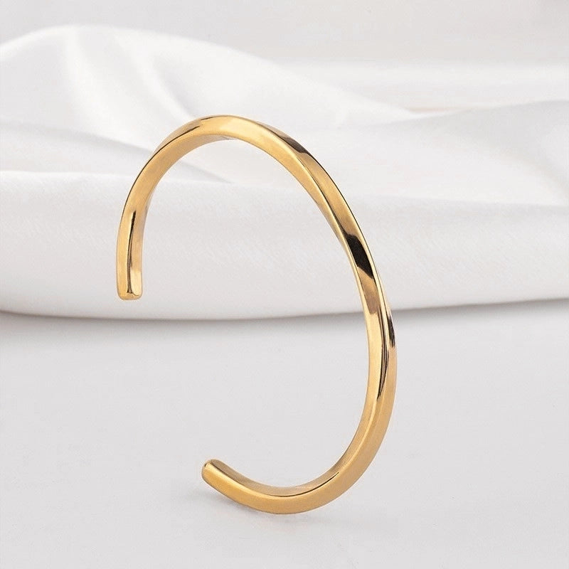 Stainless Steel Minimalist C Shape Plating Cuff Bracelets