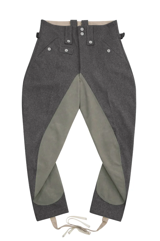   Wehrmacht German M1943 Stone Grey Wool Mounted Troops Riding Breeches German-Uniform