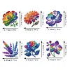 (US Local)6PCS  Colored Flowers DIY Diamond Painting Keychain Diamond Art Kits