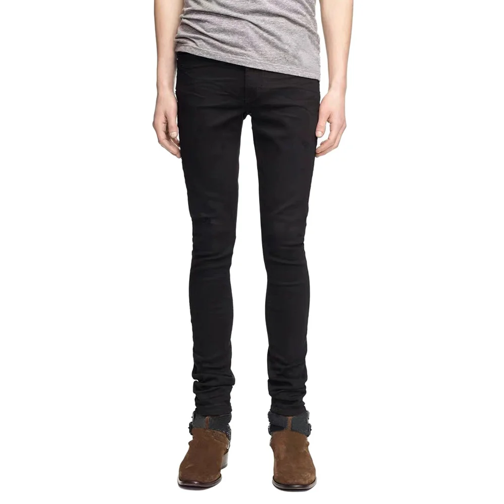 Men's Solid Color Tight High Elasticity High Street Skinny Jeans
