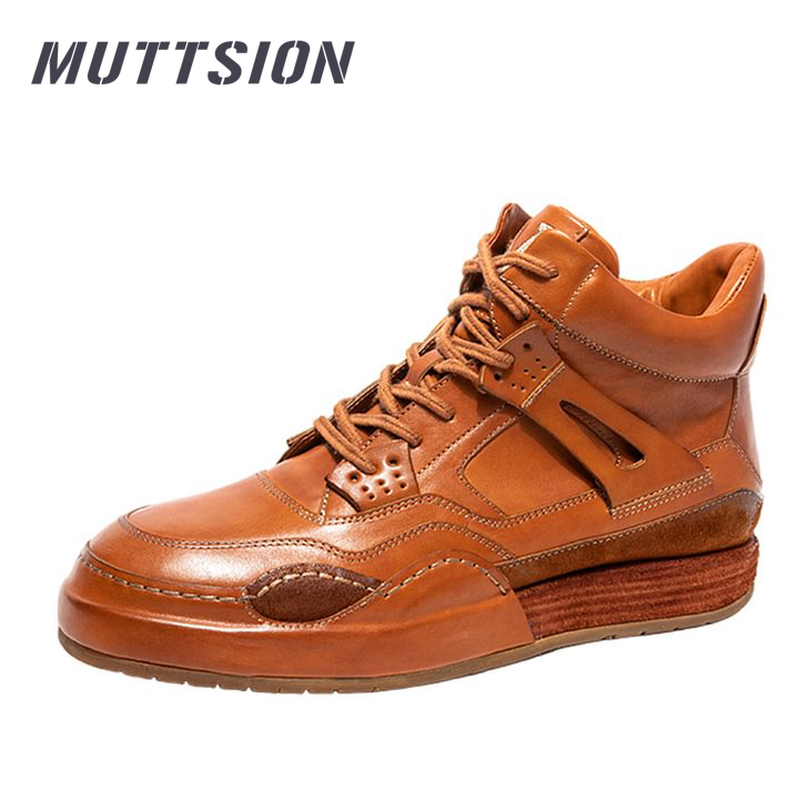 MUTTSION Goodyear Handmade High-top Horsehide Sneakers High-end Handmade Casual Shoes MUTTSION.COM MUTTSION
