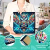 Blaue bunte Mandala-Eule speziell geformte 5D-DIY-Teilbohrer-Diamanten-Punkte, Edelstein-Kunstsets mit Rahmen, Diamanten-Gem&auml;lde, Edelstein-Kunst 29x2