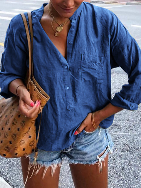 Elderly Ladies Button Long Sleeve Shirts