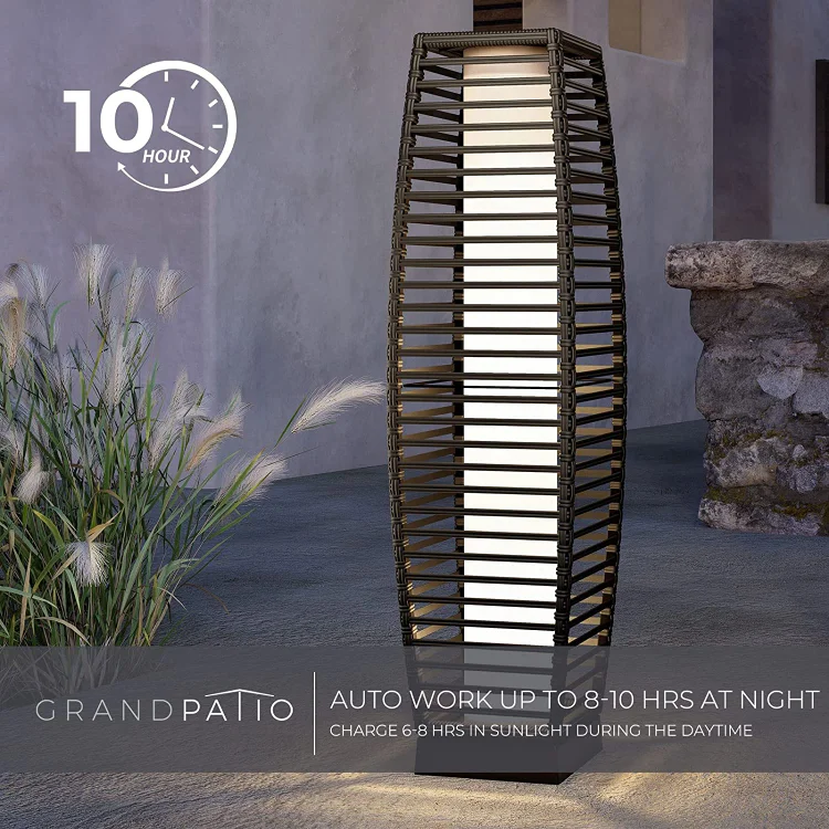 GRAND PATIO Outdoor Solar-Powered Crossover Woven Resin Wicker