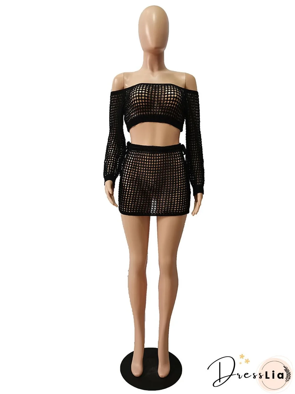 Beachwear Knitted Crochet Cover Ups 2 Piece Sets