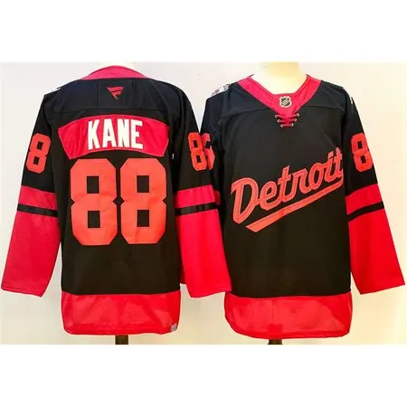 Youth Detroit Red Wings #88 Patrick Kane Black 2024-25 Stitched Jersey