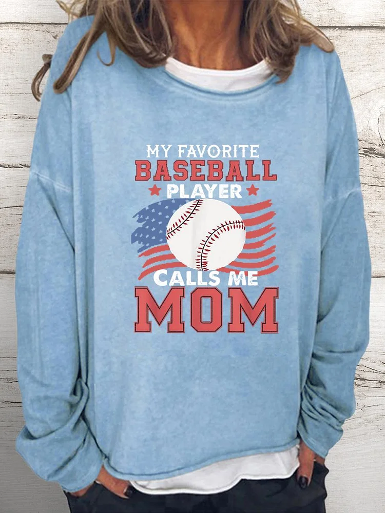 My favorite baseball Women Loose Sweatshirt-Annaletters