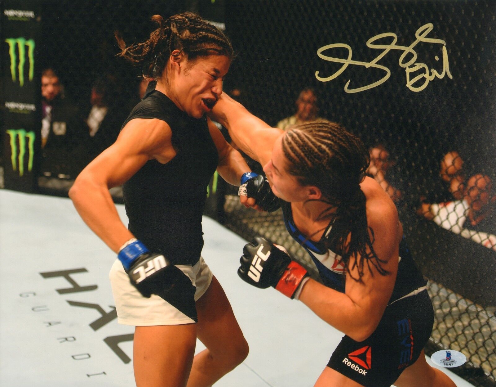 Jessica Evil Eye Signed UFC 192 11x14 Photo Poster painting BAS Beckett COA Picture Autograph 1