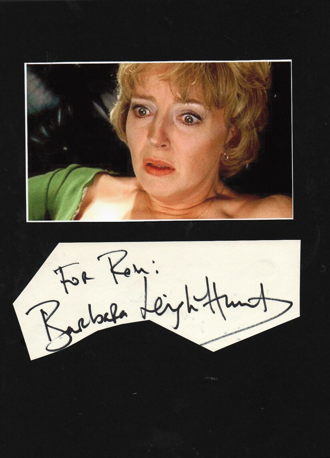 HORROR - FRENZY - BARBARA LEIGH-HUNT - signed album page + picture