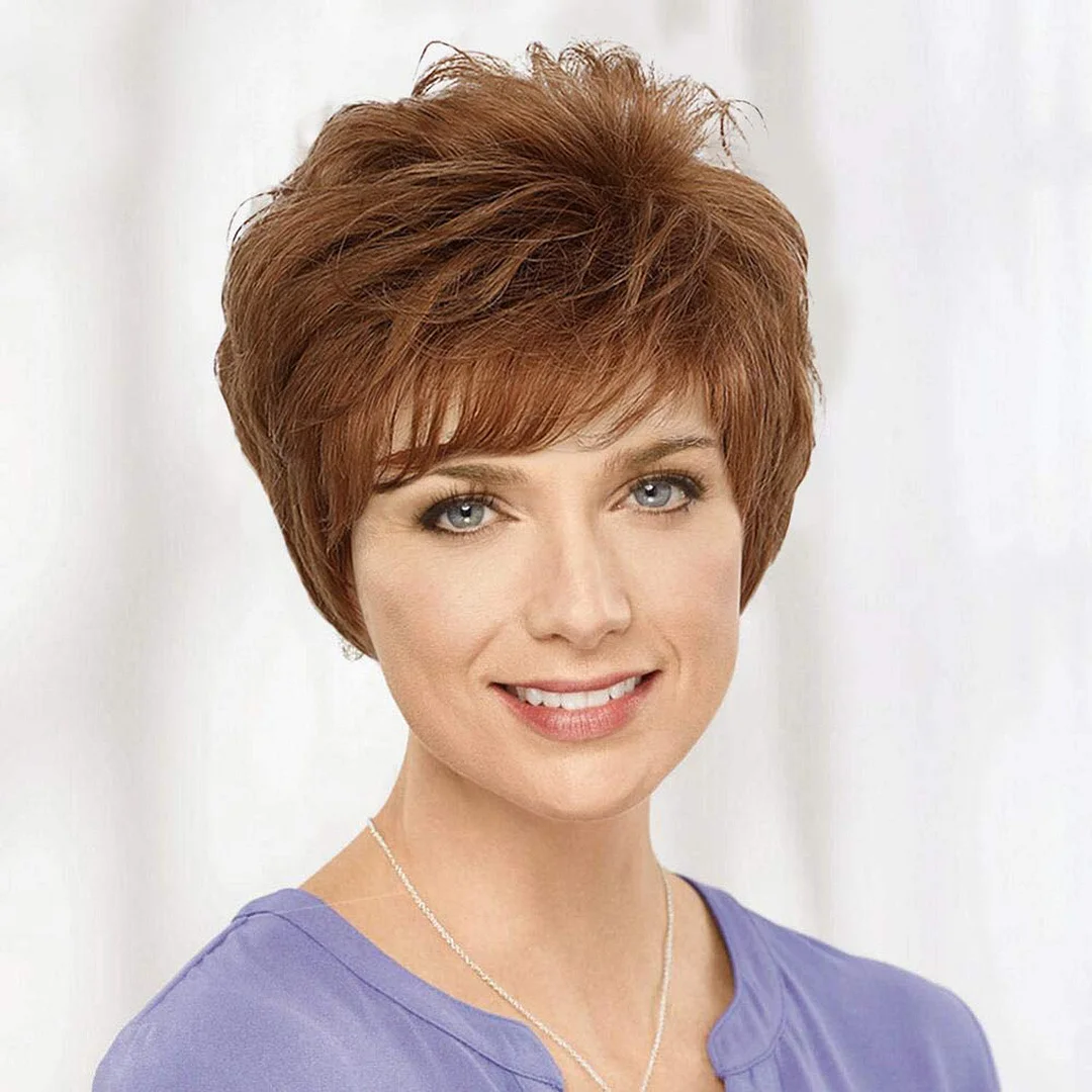 New Women's Multicolor Short Hair Chemical Fiber Headgear Wig Inclined Bangs Short Curls
