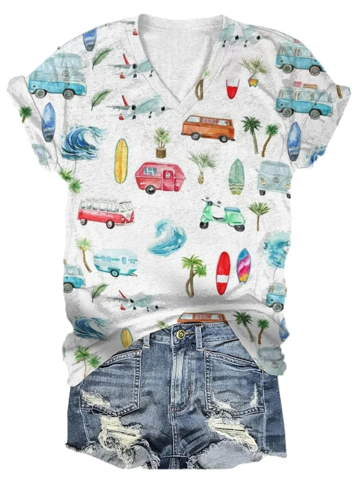 🔥Buy 3 Get 10% Off🔥Vacation Minimalist Print T-Shirt