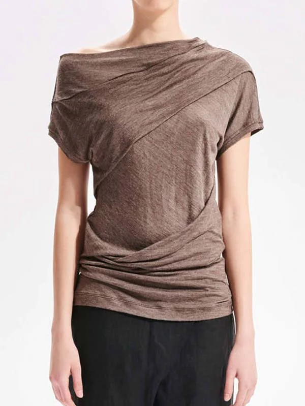 Solid Cotton-Blend Short Sleeve T-shirt