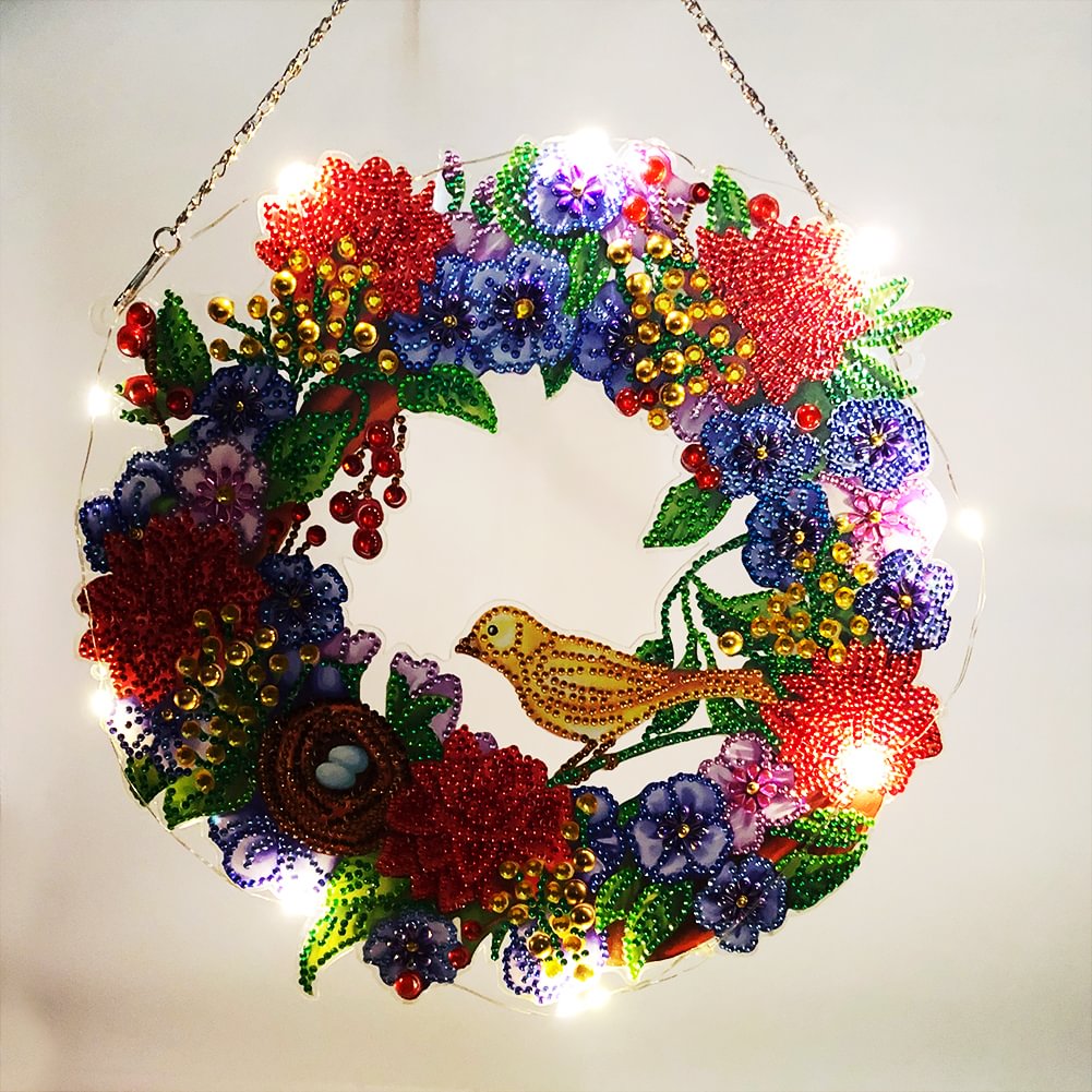 DIY Diamond Painting Hanging Wreath Kit Home Door Decor