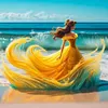 Beach Dress Girl-11CT Stamped Cross Stitch 45*45cm/17.72*17.72in