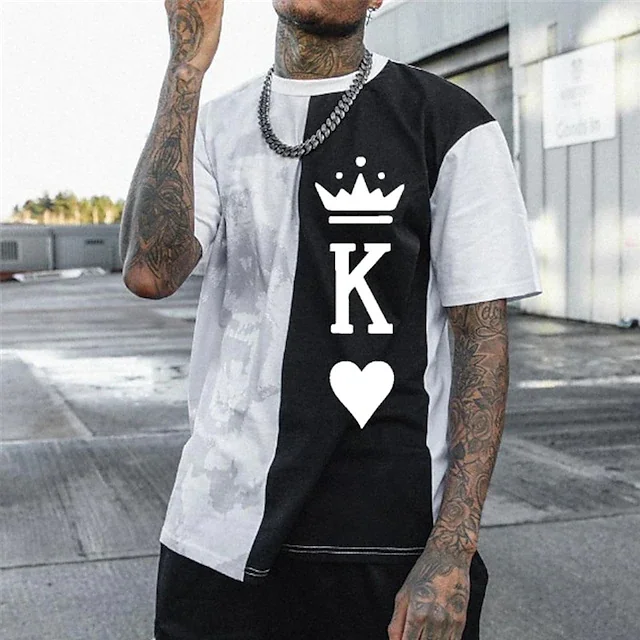 Men's Unisex T shirt Tee 3D Print Color Block Graphic Prints Crew Neck Street Daily Print Short Sleeve Tops Casual Classic Big and Tall Sports Black.JPG