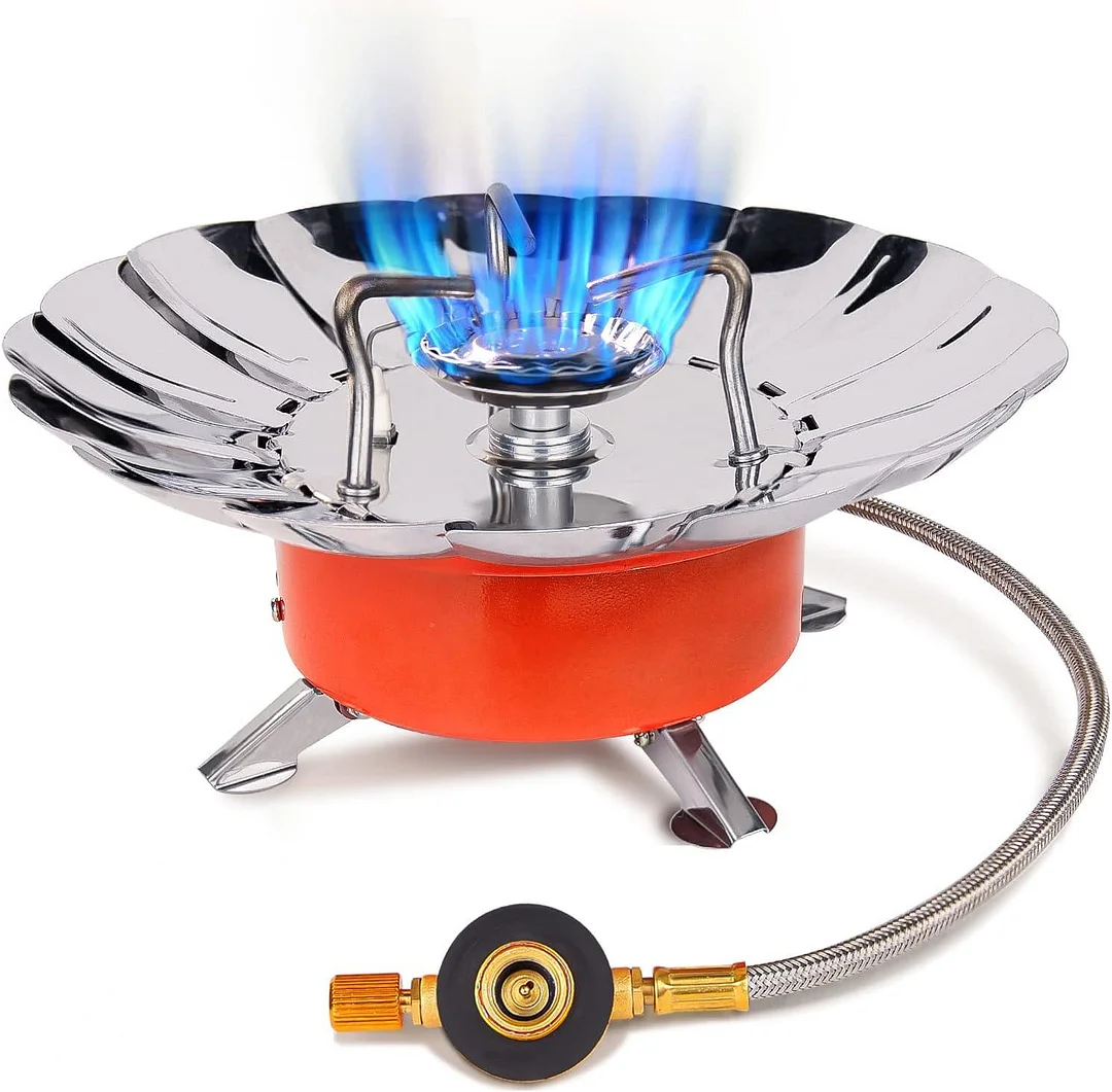 BEBANG Camping Stove, Windproof Collapsible All-round Backpacking Stove 3600W, Portable Outdoor Burner for Cooking Camping Hiking and Picnic