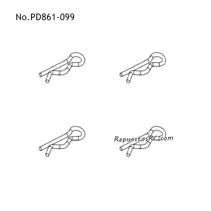PD RACING TK10 Piezas para Coches RC Clip del Cuerpo PD861-099