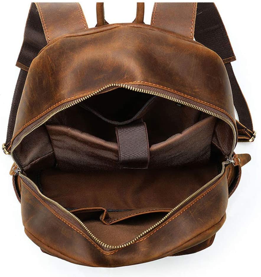 Leather Backpack Men Women Vintage Laptop Crazy Horse Leather Backpacks for School Bag Travel Backpack Male Bag