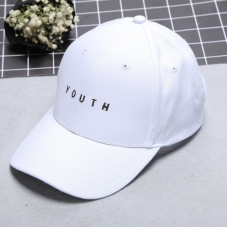 Summer Baseball CapCotton Mens Hat Youth Letter Print Embroidery Solid Unisex Sunhat Women Men Hats Snapback Hip Hop Hat