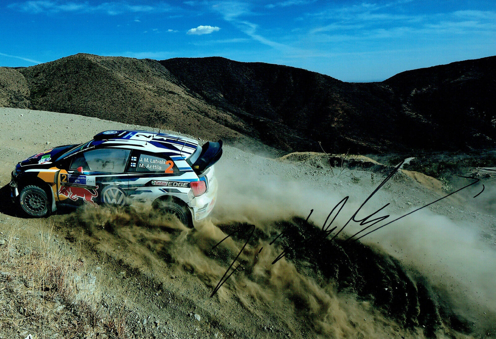 Jari Matti LATVALA SIGNED AUTOGRAPH 12x8 Photo Poster painting Rally Of Mexico AFTAL COA