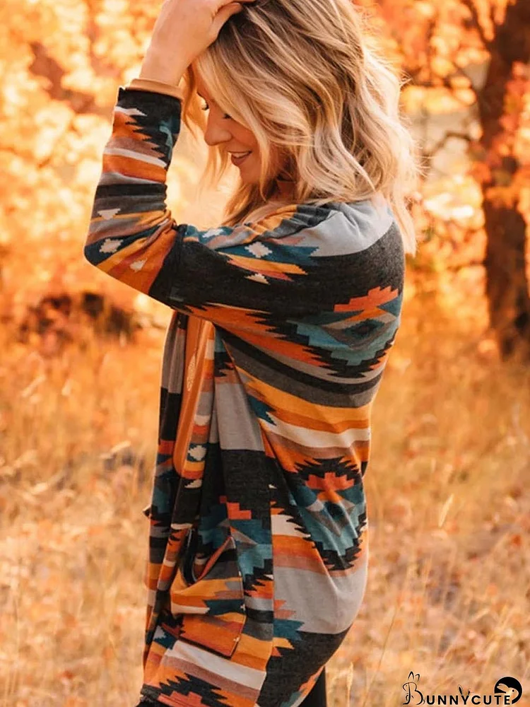 Geometric Print Cardigan
