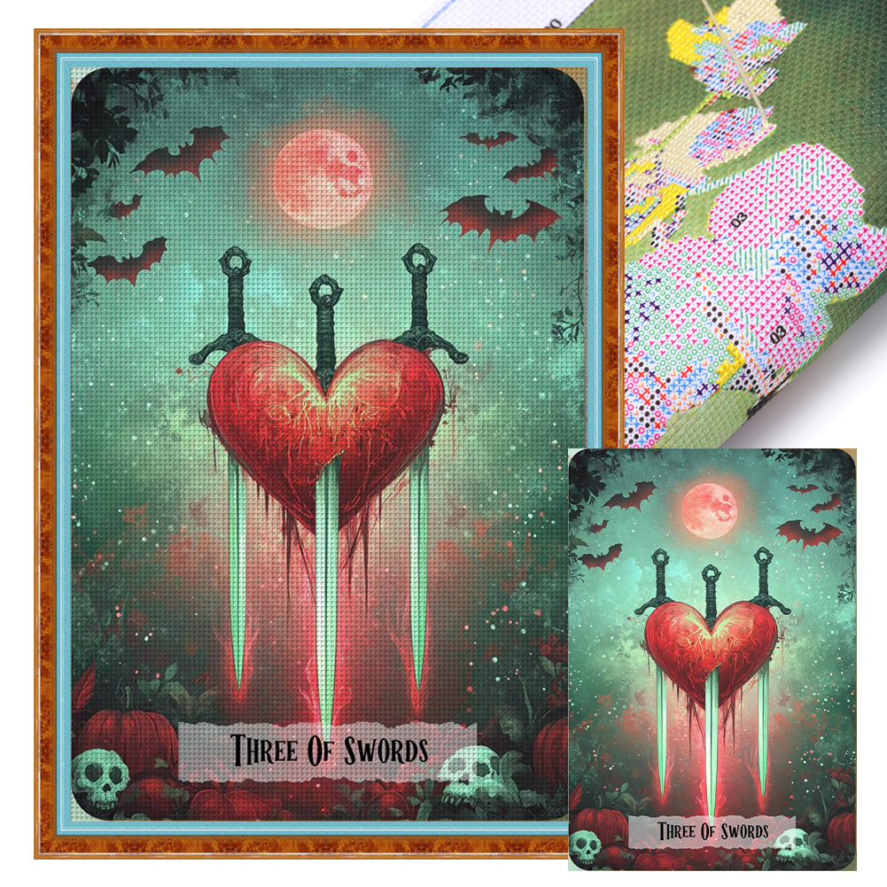Love And Sword Full 11CT Pre-stamped Canvas(40*60cm) Cross Stitch