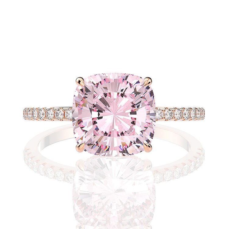 5-Carat Square Pink Diamond Engagement Ring